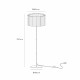 Lampada da terra moderna in metallo con diffusore in tessuto