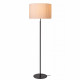 Lampada da terra moderna in metallo con diffusore in tessuto
