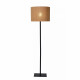 Lampada da terra struttura in metallo e diffusore in rotan dal design moderno