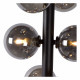 Lampada a sospensione con struttura moderna in acciaio e 6 diffusori in vetro