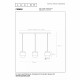 Lampada a sospensione lineare con 3 diffusori in vetro dal design moderno