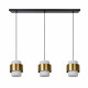 Lampada a sospensione lineare con 3 diffusori in vetro dal design moderno