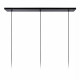 Lampada a sospensione lineare con 3 diffusori in vetro dal design moderno