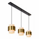 Lampada a sospensione lineare con 3 diffusori in vetro dal design moderno