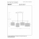 Lampada a sospensione lineare con 4 diffusori a rete in metallo