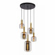 Lampada a sospensione rotondo dal design moderno con 5 diffusori in vetro
