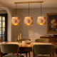 Lampadario moderno lineare con 3 diffusori pendenti in bambù