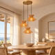 Lampadario moderno rotondo con 3 diffusori pendenti in cartapesta