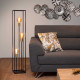 Piantana a 3 lampadine con struttura in metallo dalle linee moderne ed eleganti