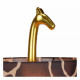 Piantana con base a forma di giraffa in PVC con paralume in cotone