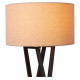 Piantana di design con struttura in legno e diffusore in lino