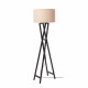 Piantana di design con struttura in legno e diffusore in lino