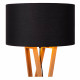 Piantana di design con struttura in legno e diffusore in lino