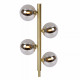 Piantana moderna con struttura e base in acciaio con 4 diffusori in vetro