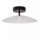 Plafoniera in metallo con paralume in vetro dal design moderno