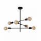 Plafoniera con struttura in metallo dal design moderno con 6 diffusori