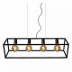 Sospensione con 4 lampadine con struttura in metallo dalle linee moderne