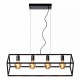 Sospensione con 4 lampadine con struttura in metallo dalle linee moderne