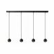 Sospensione con 4 pendenti con struttura in metallo dal design elegante