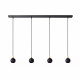 Sospensione con 4 pendenti con struttura in metallo dal design elegante