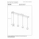 Sospensione con 4 pendenti con struttura in metallo dal design elegante
