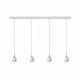 Sospensione con 4 pendenti con struttura in metallo dal design elegante