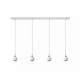 Sospensione con 4 pendenti con struttura in metallo dal design elegante