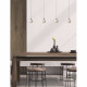 Sospensione con 4 pendenti con struttura in metallo dal design elegante