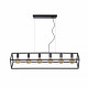 Sospensione grande con struttura in metallo con 6 lampadine dalle linee moderne