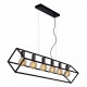 Sospensione grande con struttura in metallo con 6 lampadine dalle linee moderne