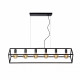 Sospensione grande con struttura in metallo con 6 lampadine dalle linee moderne