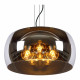 Sospensione grande in metallo con diffusore in vetro dal design moderno