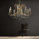 Lampadario classico in metallo 8 luci con strass in cristallo
