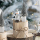 Decorazione natalizia tronchetto con Pupazzo di Neve