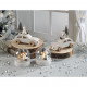 Decorazione per la tavola con macchina e babbo natale
