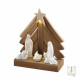 Presepe con led in legno e porcellana
