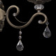 Applique classica in metallo con lampadina a fiamma e pendenti in cristallo