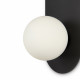 Applique da parete con base in metallo e diffusore a boccia in vetro