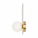 Applique da parete con base in metallo e diffusore a boccia in vetro