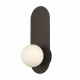 Applique da parete con base in metallo e diffusore a boccia in vetro