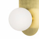Applique da parete con base in metallo e diffusore a boccia in vetro