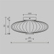 Applique da parete grande in metallo e diffusore rotondo a led