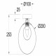 Applique da parete in metallo con singolo diffusore grande a boccia in vetro