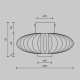 Applique da parete in metallo e diffusore rotondo a led