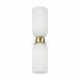 Applique da parete in metallo e doppio diffusore in vetro dal design elegante