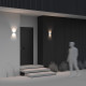 Applique da parete per esterno moderna a LED con struttura grande in metallo