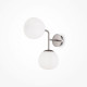 Applique moderna con diffurose doppio in vetro e struttura in metallo