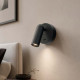Appliques da parete a LED in metallo con faretto orientabile rotondo