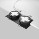 Faretto da incasso doppio diffusore struttura in alluminio dal design moderno