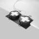 Faretto da incasso doppio diffusore struttura in alluminio dal design moderno